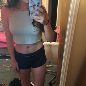 Silence + noise turquoise halter crop top